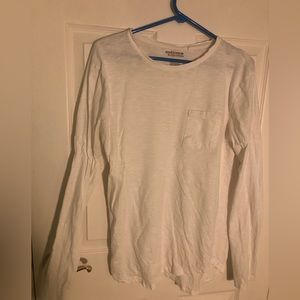 Stockhomme Long Sleeve White Shirt with Chest Pocket Unisex Men or Women Fit